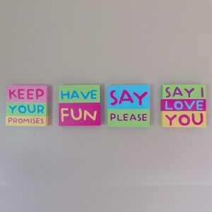 Set of 4 square canvas prints great for kids play room